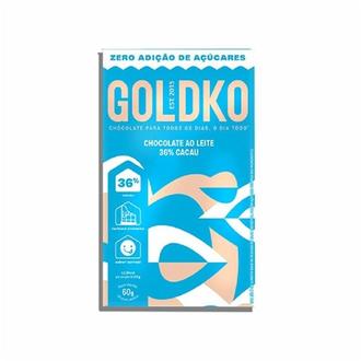 Oferta de Chocolate 36% Cacau Ao Leite Zero Açúcar Goldko 60G por R$13,93 em Coocerqui