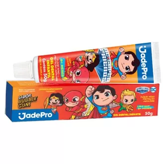 Oferta de Gel Dental Jadepro Superfriends 50G por R$5,99 em Coocerqui