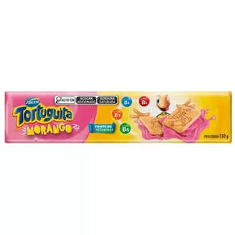 Oferta de Biscoito de Morango Tortuguita 130g por R$2,43 em Coocerqui