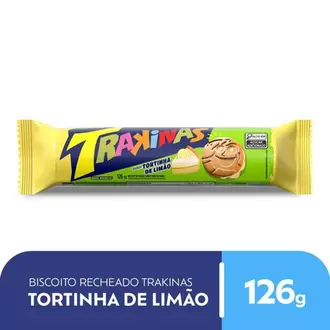 Oferta de Biscoito Recheado Tortinha de Limão Trakinas 126g por R$2,39 em Coocerqui