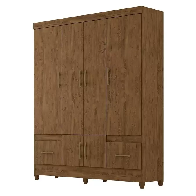 Oferta de Guarda Roupa Moval MS-912 6 Portas e 2 Gavetas Castanho Wood por R$699 em Credimoveis Novolar