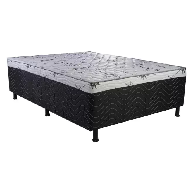 Oferta de Cama Box de Casal Bonsono Stand Black 138x188x45 por R$349 em Credimoveis Novolar