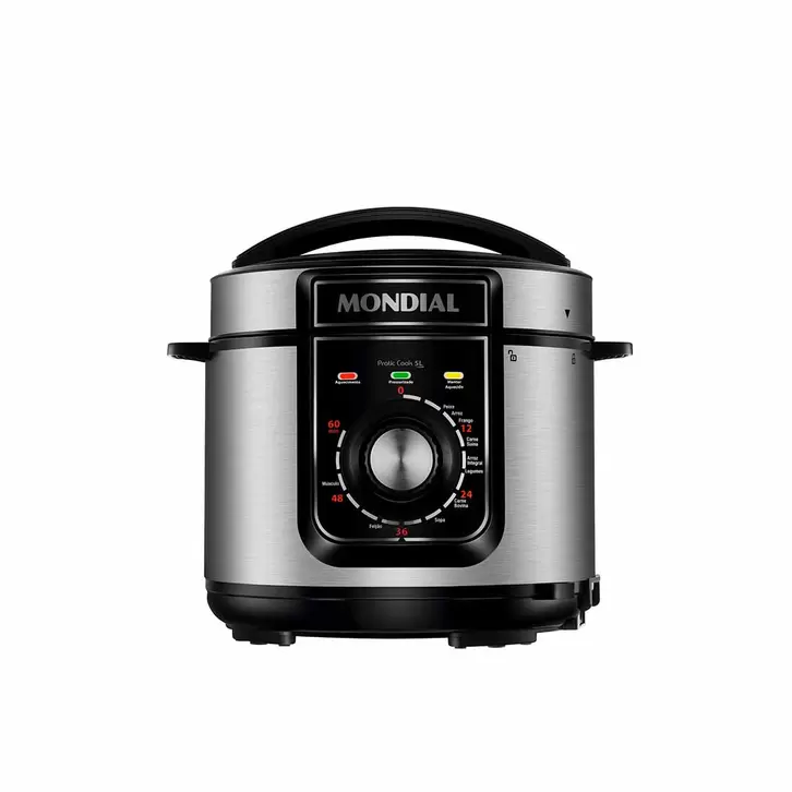 Oferta de Panela Elétrica de Pressão Mondial Pratic Cook 5 Litros 10 Funções Timer Válvula Dupla 900W por R$489,9 em Cybelar