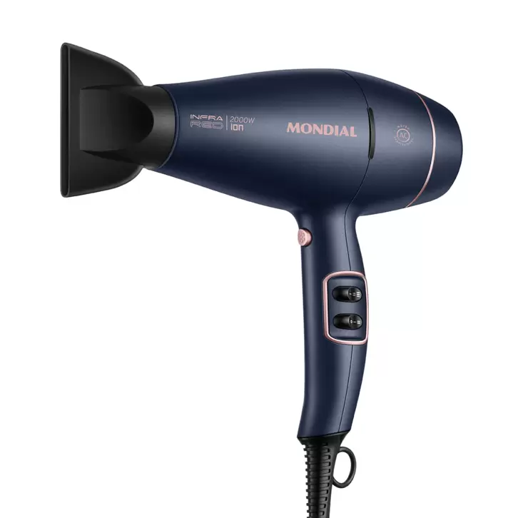 Oferta de Secador de Cabelo Mondial Infra Red Profissional 2 Velocidades 3 Temperaturas 2000W SCP-01 por R$196 em Cybelar