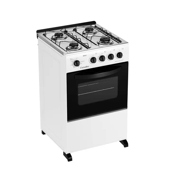 Oferta de Fogão 4 Bocas Esmaltec de Piso Acendimento Manual Mesa Inox Forno 53,2L Bali por R$632 em Cybelar