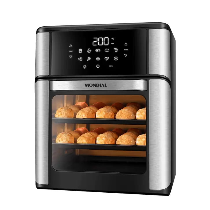 Oferta de Air Fryer Mondial Oven Mini Forno 12 Litros com Assadeiras Até 200ºC 2000W AFO-12 por R$799 em Cybelar