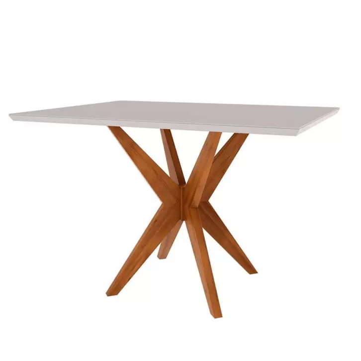 Oferta de Mesa de Jantar Retangular 4 Lugares Tampo de Vidro Donna 90x120cm (Sem Cadeiras) por R$1790 em Cybelar