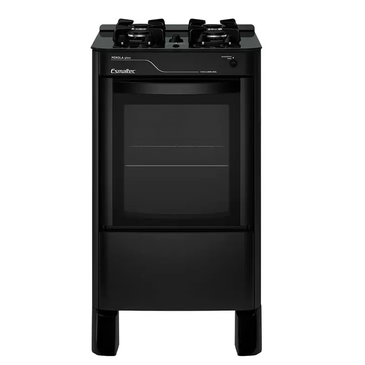 Oferta de Fogão 4 Bocas Esmaltec de Piso Automático Mesa de Vidro Forno 56L Pérola Glass por R$999 em Cybelar