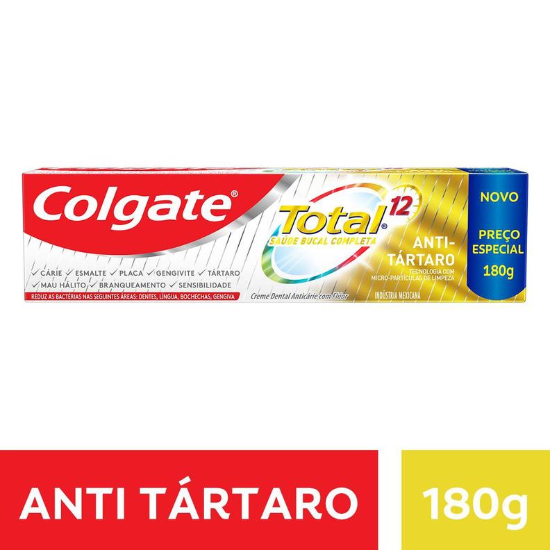 Oferta de Creme Dental Antitártaro Colgate Total 12 Caixa 180G por R$13,59 em D'avó Supermercado
