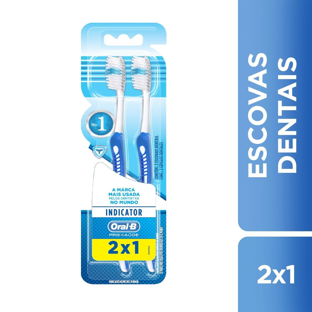 Oferta de Pack Escova Dental Macia 40 Oral-B Pro-Saúde Indicator 2 Unidades por R$12,9 em D'avó Supermercado