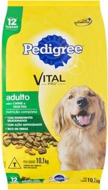Oferta de Alimento Para Cães Adultos Carne E Vegetais Pedigree Vital Pro Pacote 10,1Kg por R$145,99 em D'avó Supermercado