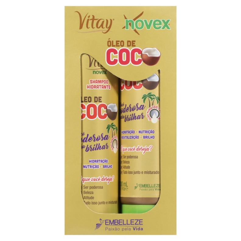 Oferta de Kit Shampoo Hidratante + Tratamento Condicionante Vitay Novex Óleo De Coco 300Ml Cada por R$14,99 em D'avó Supermercado