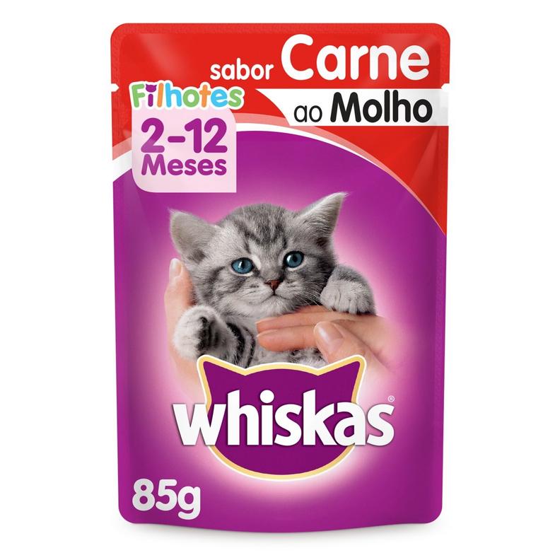 Oferta de Whiskas Sache Filhote Carne 85G por R$2,99 em D'avó Supermercado
