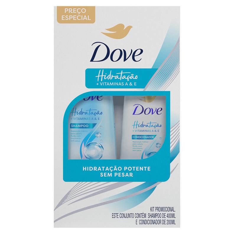 Oferta de Kit Shampoo 400ml + Condicionador 200ml Dove Hidratação Intensa por R$22,9 em D'avó Supermercado