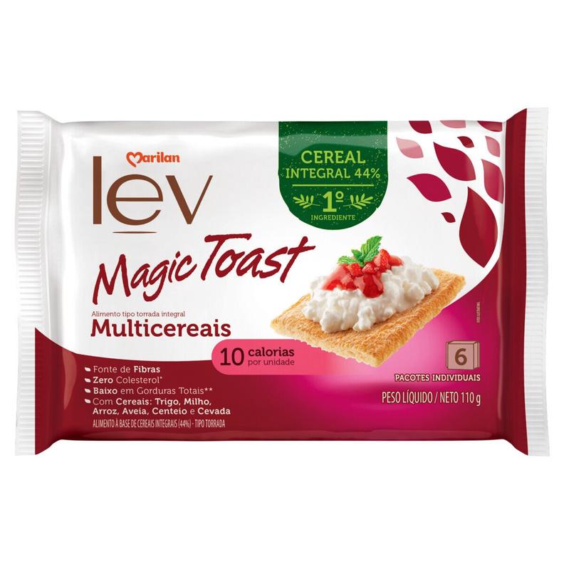 Oferta de Torrada Lev Magic Toast Multicereais 100g por R$5,49 em D'avó Supermercado