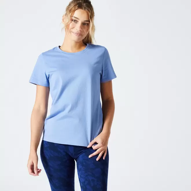 Oferta de Camiseta Feminina de Ginástica Essentiel Domyos por R$59,99 em Decathlon