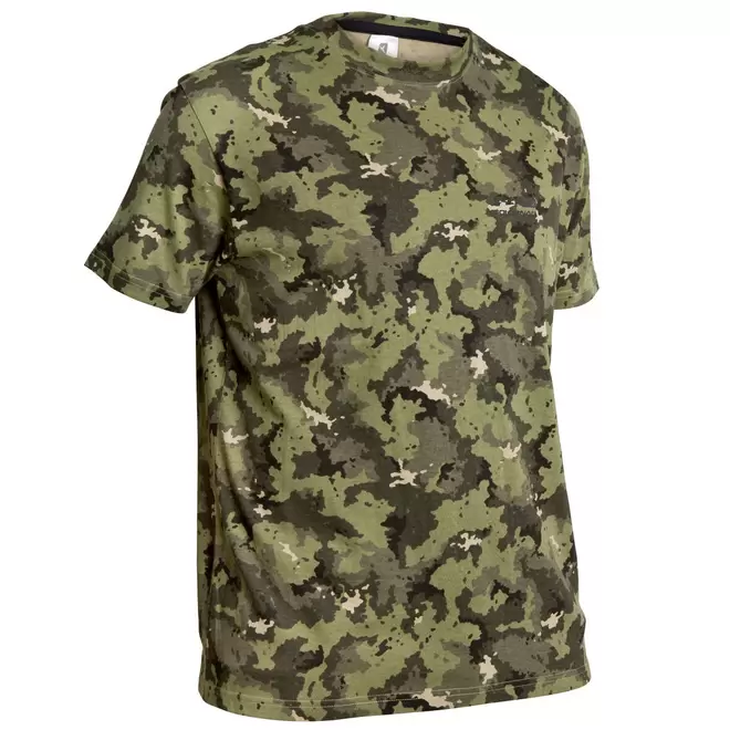 Oferta de T-shirt Caça SG100 WL Camuflado Verde por R$55,99 em Decathlon