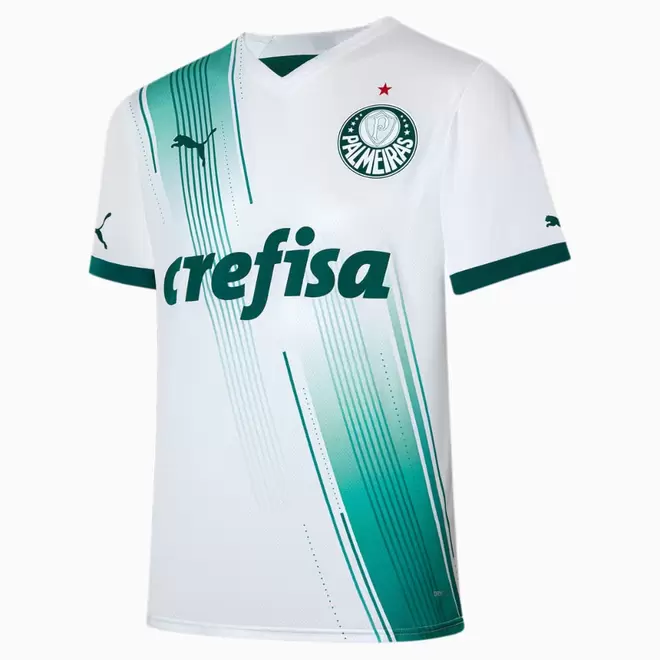 Oferta de Camisa Puma Palmeiras II 23/24 - Branco e Verde por R$199,9 em Decathlon