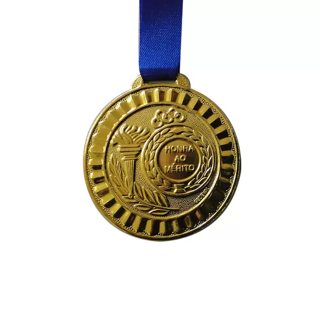 Oferta de MEDALHA GEDEVAL 35MM OURO COM FITA por R$4,87 em Decathlon