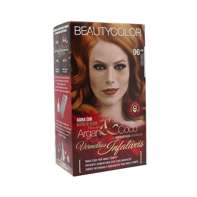 Oferta de Tinta Beauty Color Kit 76.44 Ruivo Absoluto por R$17,74 em Drogaria Santa Marta