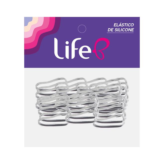 Oferta de Elástico de Cabelo Life B Silicone Pop Transparente com 100 Unidades Ref. 0440 por R$4,99 em Drogaria Santa Marta