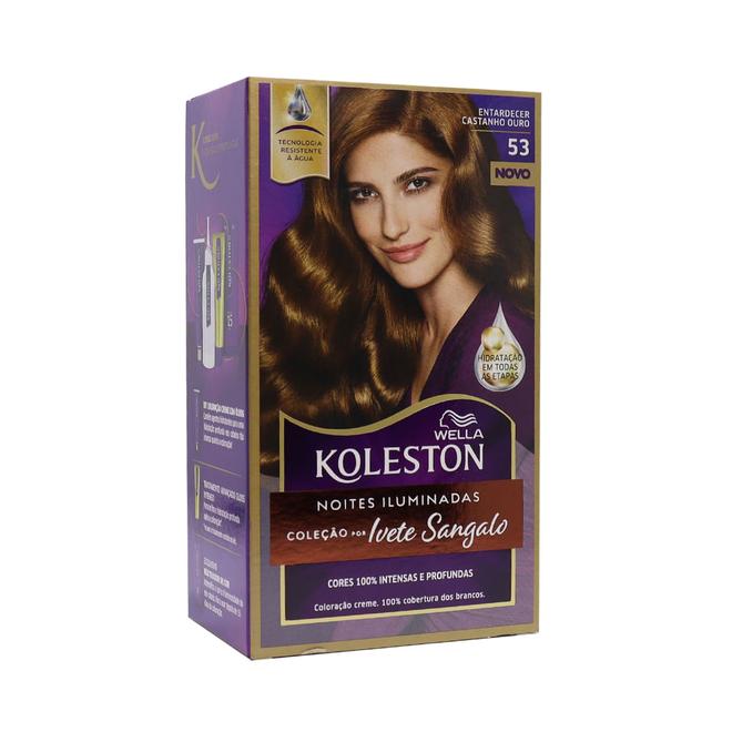 Oferta de Coloração Koleston Kit Cor 53 Entardecer Castanho Ouro por R$22,99 em Drogaria Santa Marta