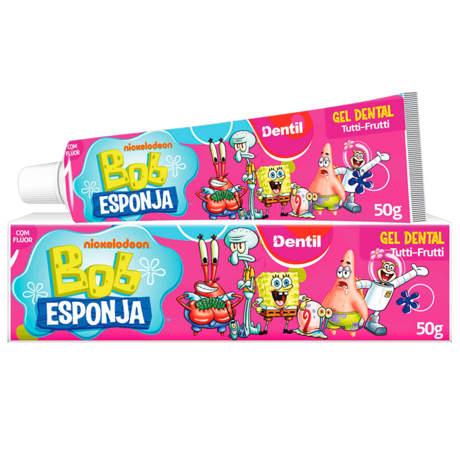 Oferta de Creme Dental Infantil Dentil Bob Esponja Tutti Frutti 50g por R$5,99 em Drogaria Santa Marta