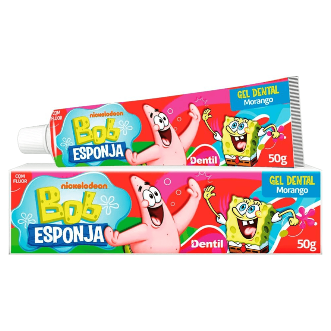 Oferta de Creme Dental Infantil Dentil Bob Esponja Morango 50g por R$5,99 em Drogaria Santa Marta