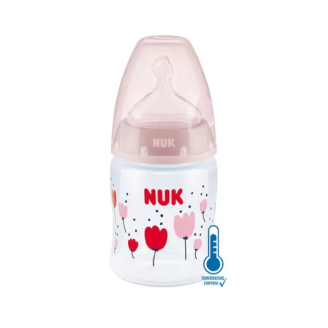 Oferta de Mamadeira Nuk First Choice Controle de Temperatura N°2 Girl com 300ml por R$58,99 em Drogaria Santa Marta