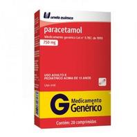 Oferta de Paracetamol 750mg União Química 20 Comprimidos por R$6,99 em Drogaria Venancio