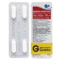 Oferta de Paracetamol 750mg Ems Genérico 4 Comprimidos por R$1,99 em Drogaria Venancio