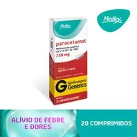 Oferta de Paracetamol 750mg Medley 20 Comprimidos por R$9,99 em Drogaria Venancio