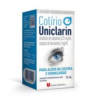 Oferta de Colírio Uniclarin União Química Solução Oftálmica Gotas 15ml por R$6,49 em Drogaria Venancio