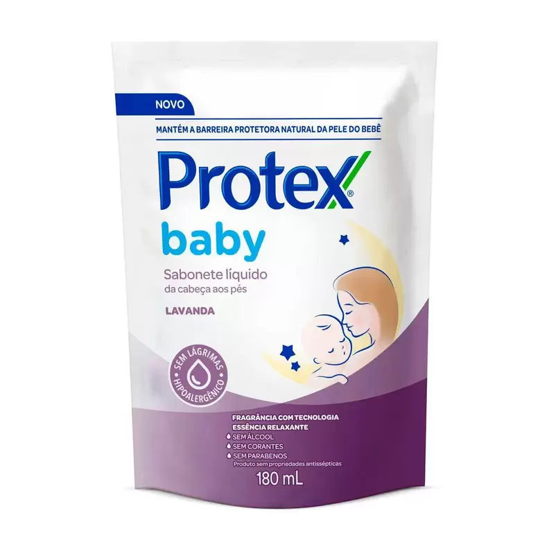 Oferta de Refil Sabonete Líquido Infantil Protex Baby da Cabeça aos Pés Lavanda 180ml por R$10,79 em Drogasil