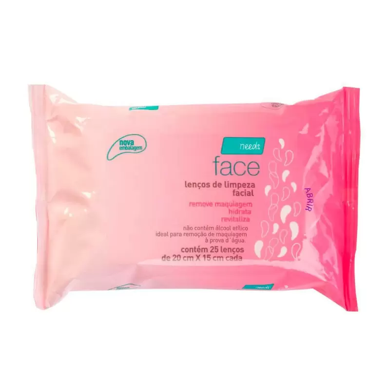 Oferta de Lenço Demaquilante Needs Face Limpeza Facial 25 Unidades por R$17,9 em Drogasil