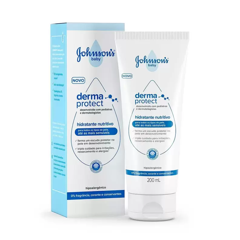 Oferta de Hidratante Nutritivo Johnson's Baby Derma Protect 200ml por R$55,19 em Drogasil