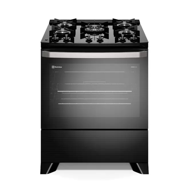 Oferta de Fogão 5 bocas Electrolux Preto Experience Mesa de Vidro, PerfectCook e VaporBake (FE5GP) por R$2199 em Electrolux