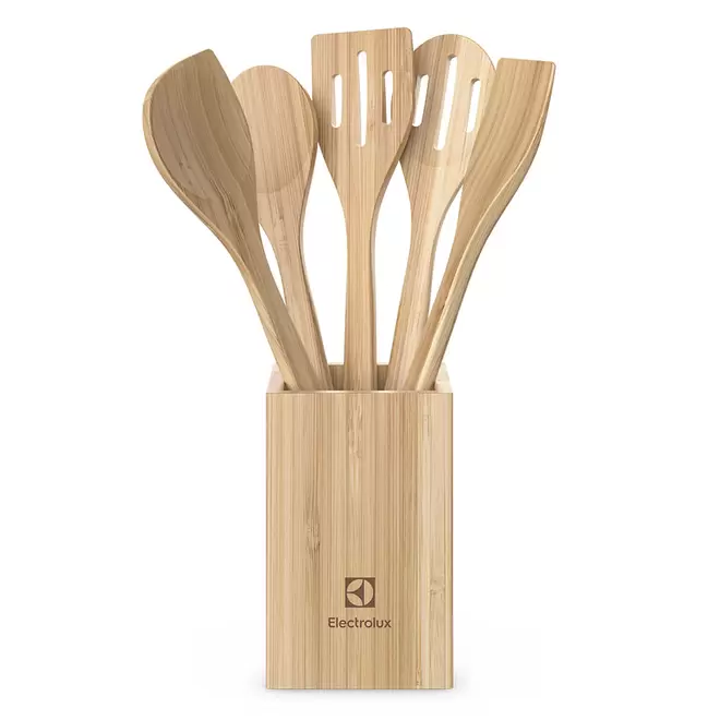 Oferta de Conjunto de Utensílios de Bambu de 06 Peças por R$96,9 em Electrolux