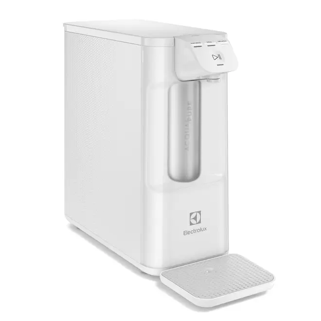 Oferta de Purificador Electrolux Pure 4x Água Gelada, Fria e Natural com Painel Touch Branco (PE12B) por R$549 em Electrolux