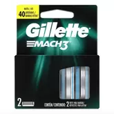 Oferta de Carga De Aparelho Para Barbear Gillette Mach3 Sensitive 2 Unidades por R$23,9 em Enxuto