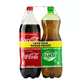 Oferta de Pack Refrigerante Coca Cola 2l + Fanta Guaraná 2l por R$13,99 em Enxuto