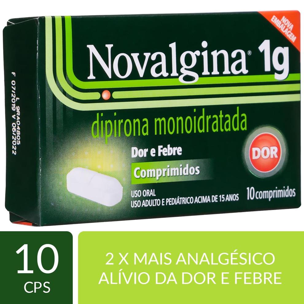 Oferta de Analgésico Novalgina 1g 10 Comprimidos por R$23,3 em Farmácia Permanente