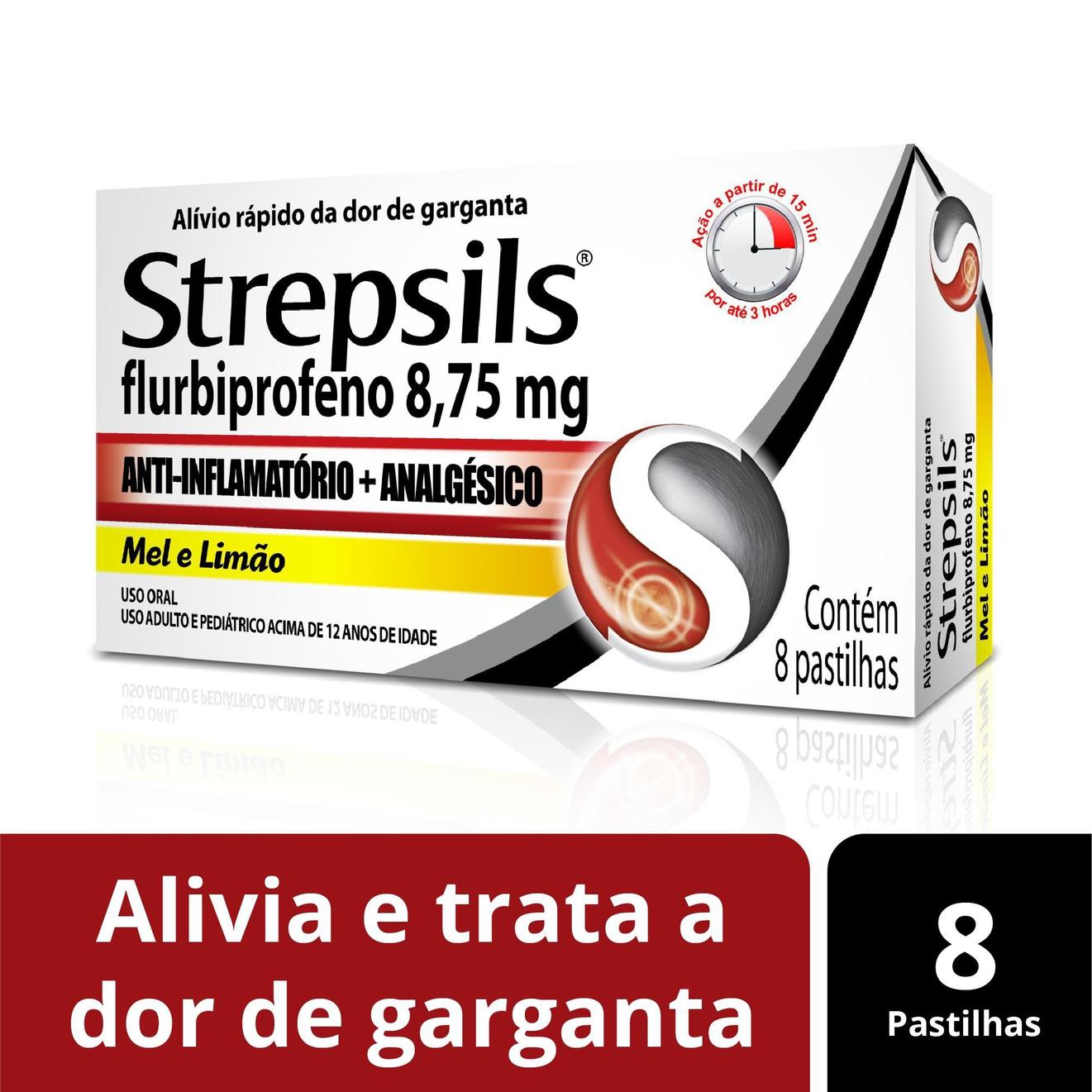 Oferta de Pastilhas para garganta Strepsils Sabor Mel e Limão - Caixa 8 Pastilhas por R$14,67 em Farmácia Permanente