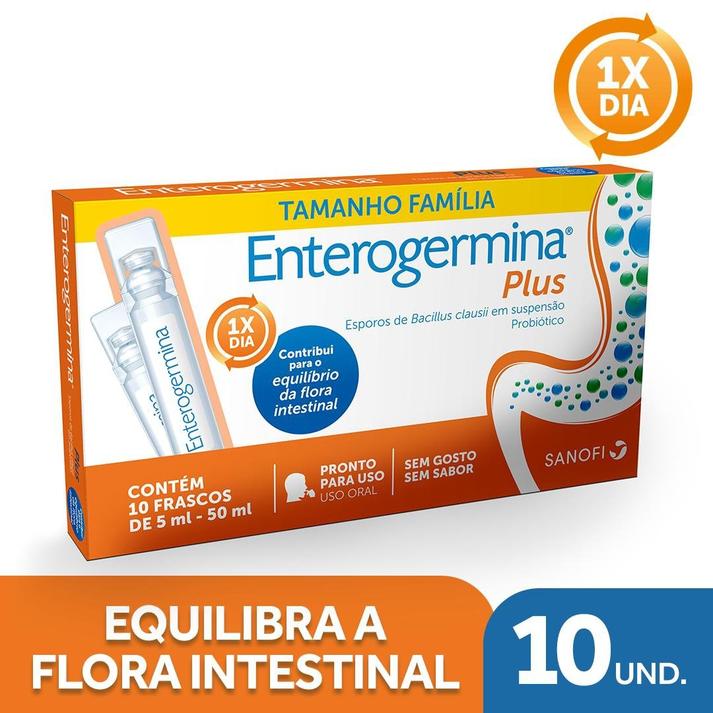 Oferta de Probiótico Enterogermina Plus Tamanho Família 10 frascos por R$86,91 em Farmácia Permanente