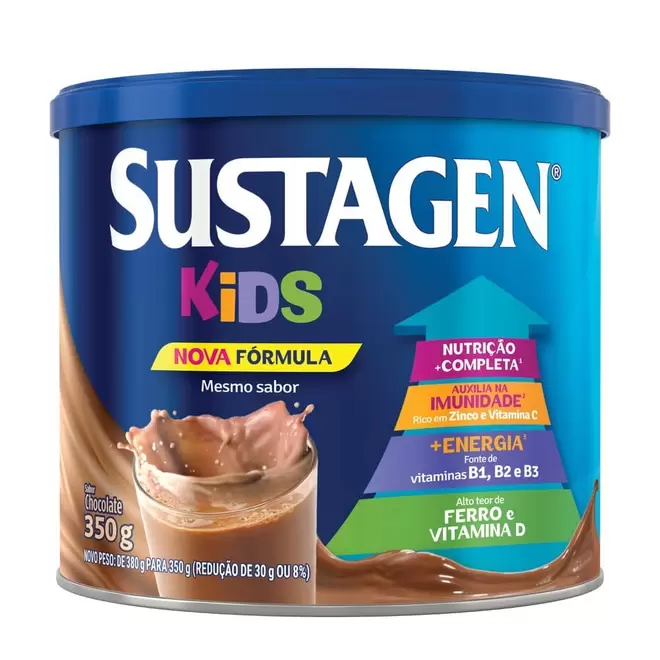 Oferta de Complemento Alimentar Sustagen Kids Sabor Chocolate - Lata 350g por R$29,89 em Farmácia Preço Popular