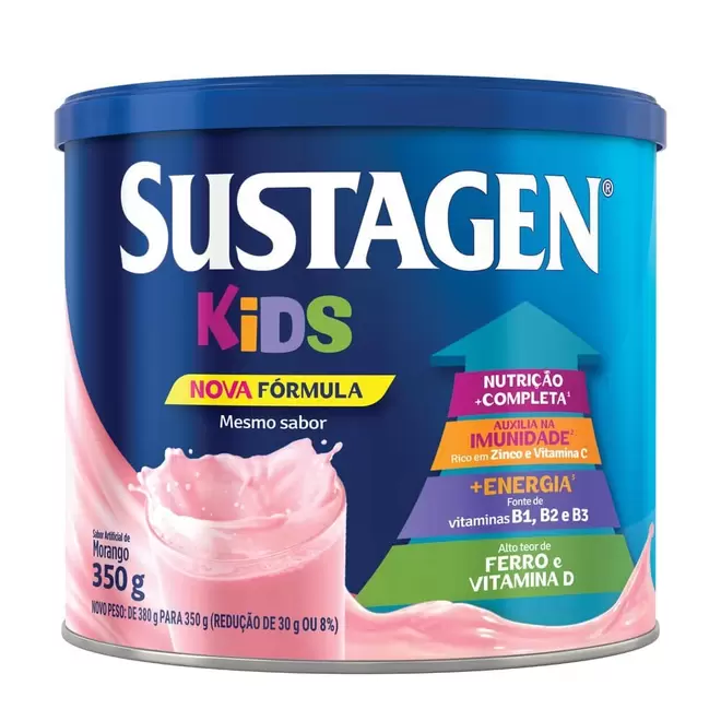 Oferta de Complemento Alimentar Sustagen Kids Sabor Morango - Lata 350g por R$29,9 em Farmácia Preço Popular