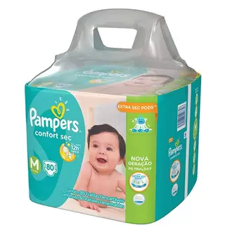 Oferta de Fralda Pampers Confort Sec - Tamanho M - Giga com 80 Unidades por R$109,9 em Farmácia Santa Lúcia