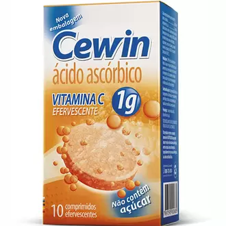 Oferta de Cewin 1g Laranja - com 10 Comprimidos Efervecentes por R$16,99 em Farmácia Santa Lúcia