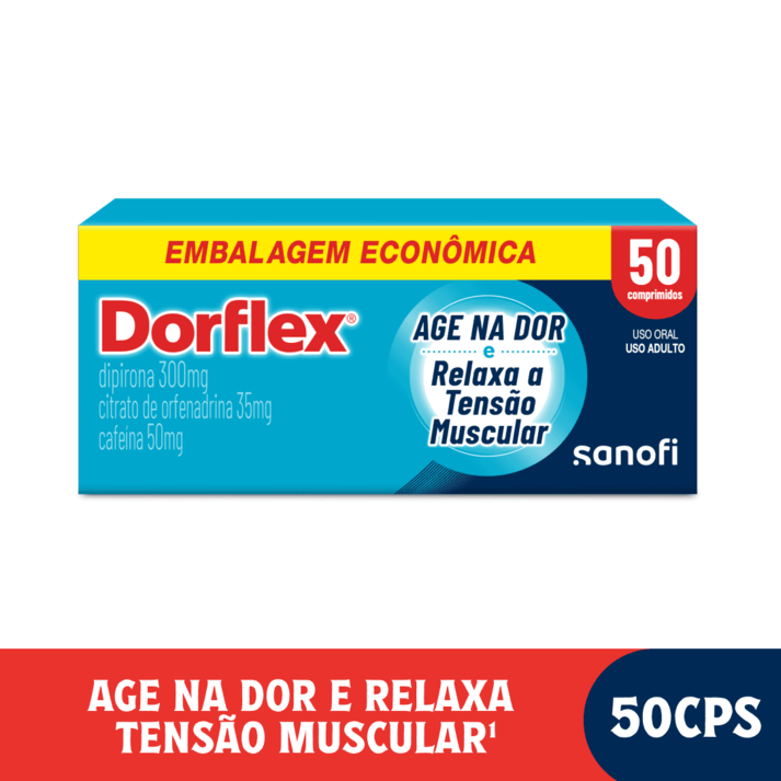 Oferta de Dorflex Analgésico e relaxante muscular 50 comprimidos por R$27,59 em Farmácias Pague Menos