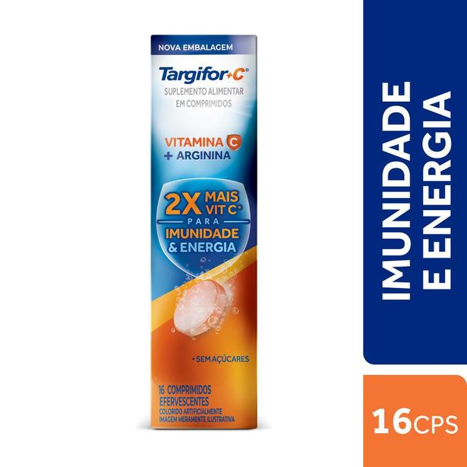 Oferta de Targifor C Aspartato De Arginina 1g + Vitamina C 1g 16 Comprimidos Efervescentes por R$43,93 em Farmácias Pague Menos